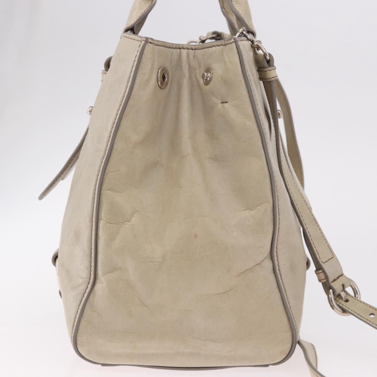 Miu Miu Hand Bag Leather 2way Gray Silver Auth 185170V - Jerrillo image 5
