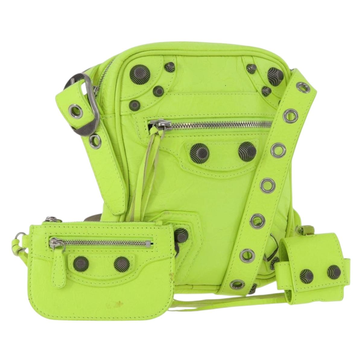 BALENCIAGA Le Cagole Shoulder Bag Leather Green 719065 Auth 185357SAM - Jerrillo