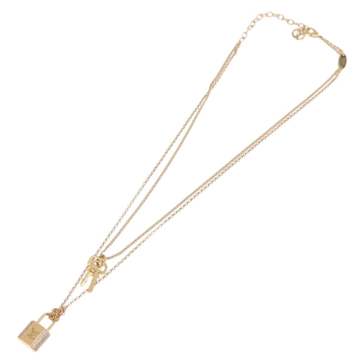 LOUIS VUITTON LV Padlock Necklace metal Gold M01593 LV Auth 185417SAM - Jerrillo image 9