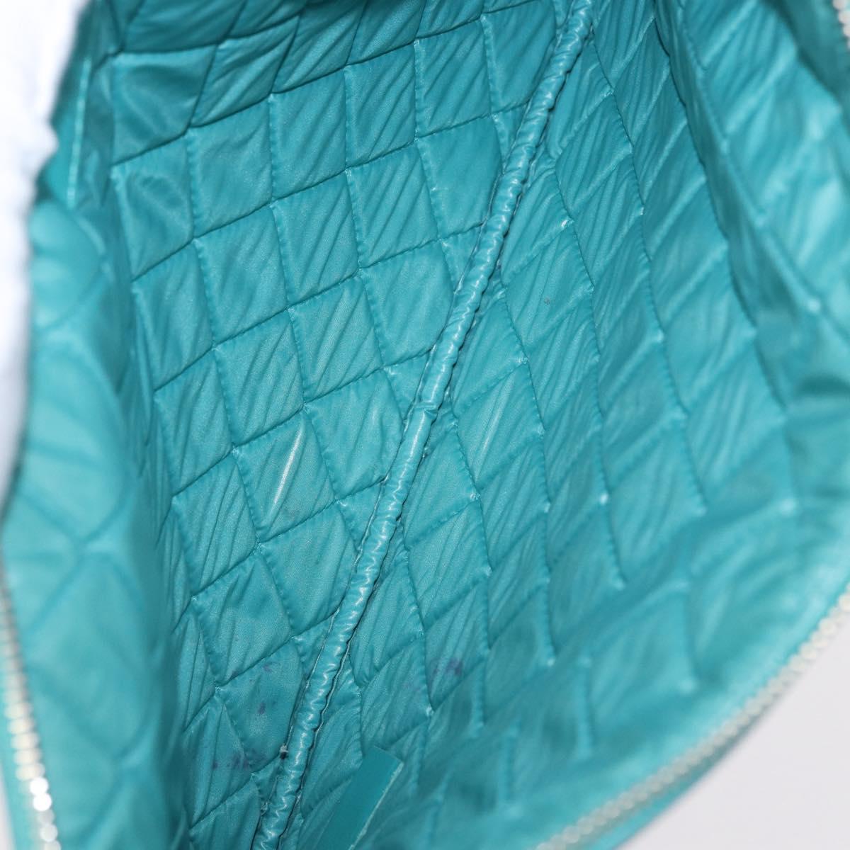 CHANEL Coco Havana Clutch Bag Lamb Skin Turquoise Blue Silver Auth 185438V - Jerrillo image 10