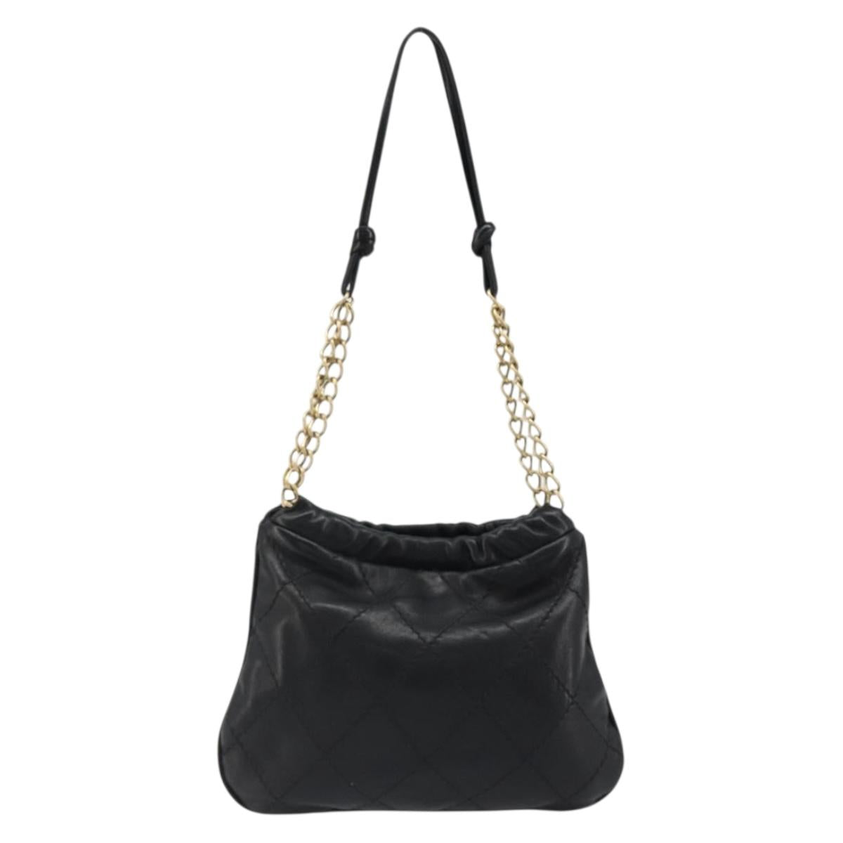 CHANEL Wild Stitch Chain Shoulder Bag Lamb Skin Black Gold CC Auth 185441M - Jerrillo image 2