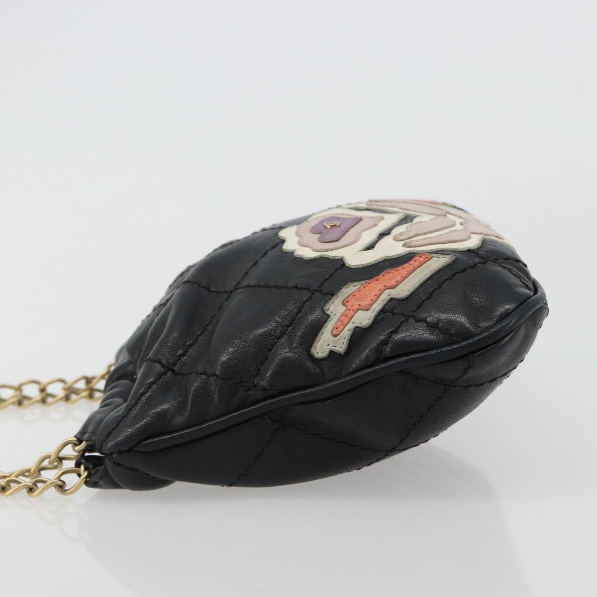 CHANEL Wild Stitch Chain Shoulder Bag Lamb Skin Black Gold CC Auth 185441M - Jerrillo image 4