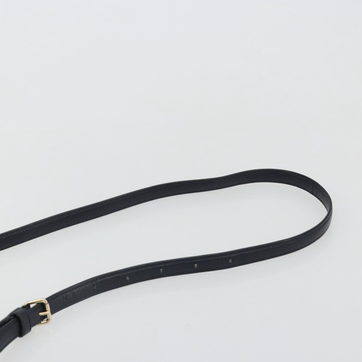 Miu Miu Biker Matelasse Hand Bag Leather 2way Navy Gold Auth 185462 - Jerrillo image 9
