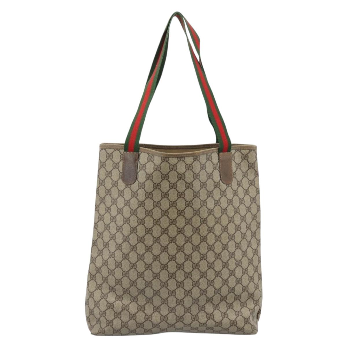 GUCCI GG Supreme Web Sherry Line Tote Bag PVC Beige 41 004 4465 Auth 185466 - Jerrillo image 2