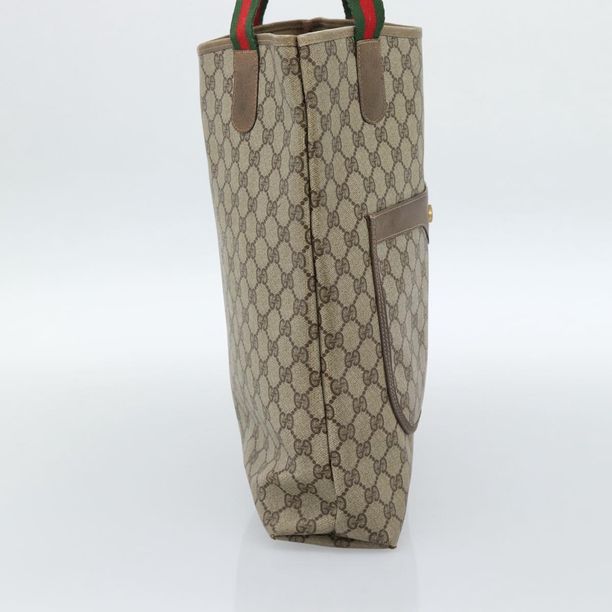 GUCCI GG Supreme Web Sherry Line Tote Bag PVC Beige 41 004 4465 Auth 185466 - Jerrillo image 3