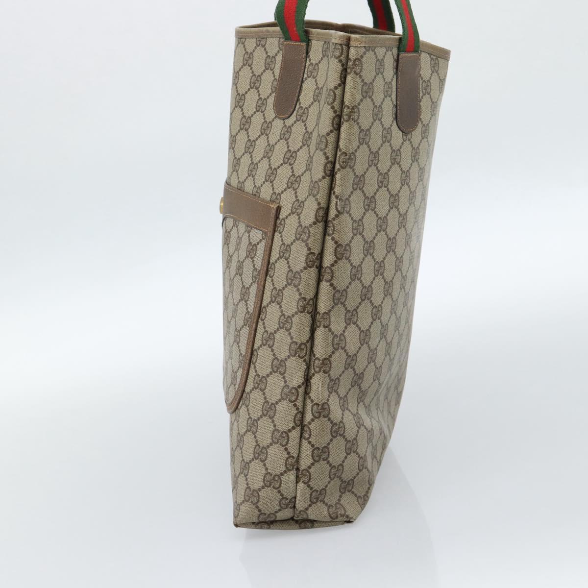GUCCI GG Supreme Web Sherry Line Tote Bag PVC Beige 41 004 4465 Auth 185466 - Jerrillo image 4