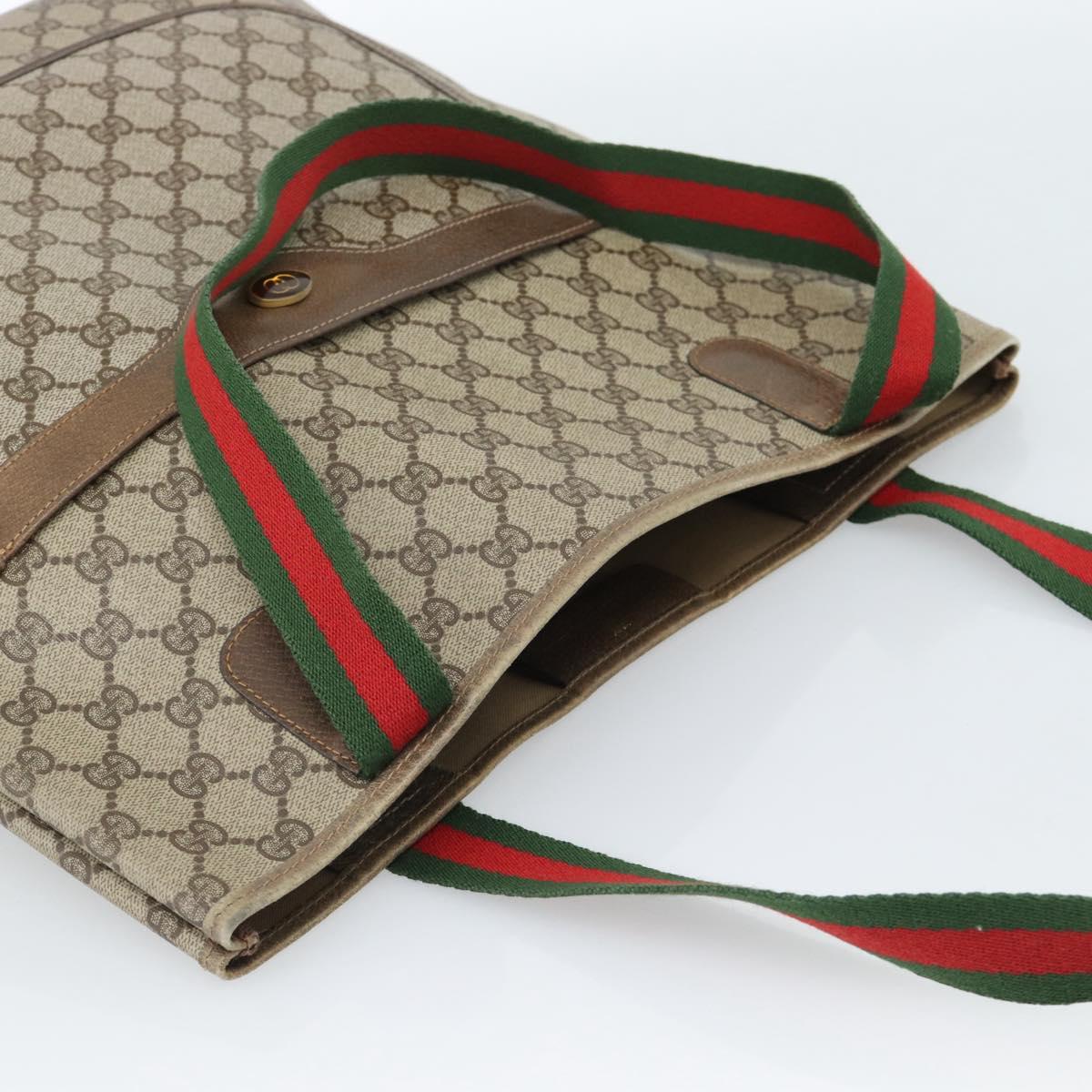 GUCCI GG Supreme Web Sherry Line Tote Bag PVC Beige 41 004 4465 Auth 185466 - Jerrillo image 6