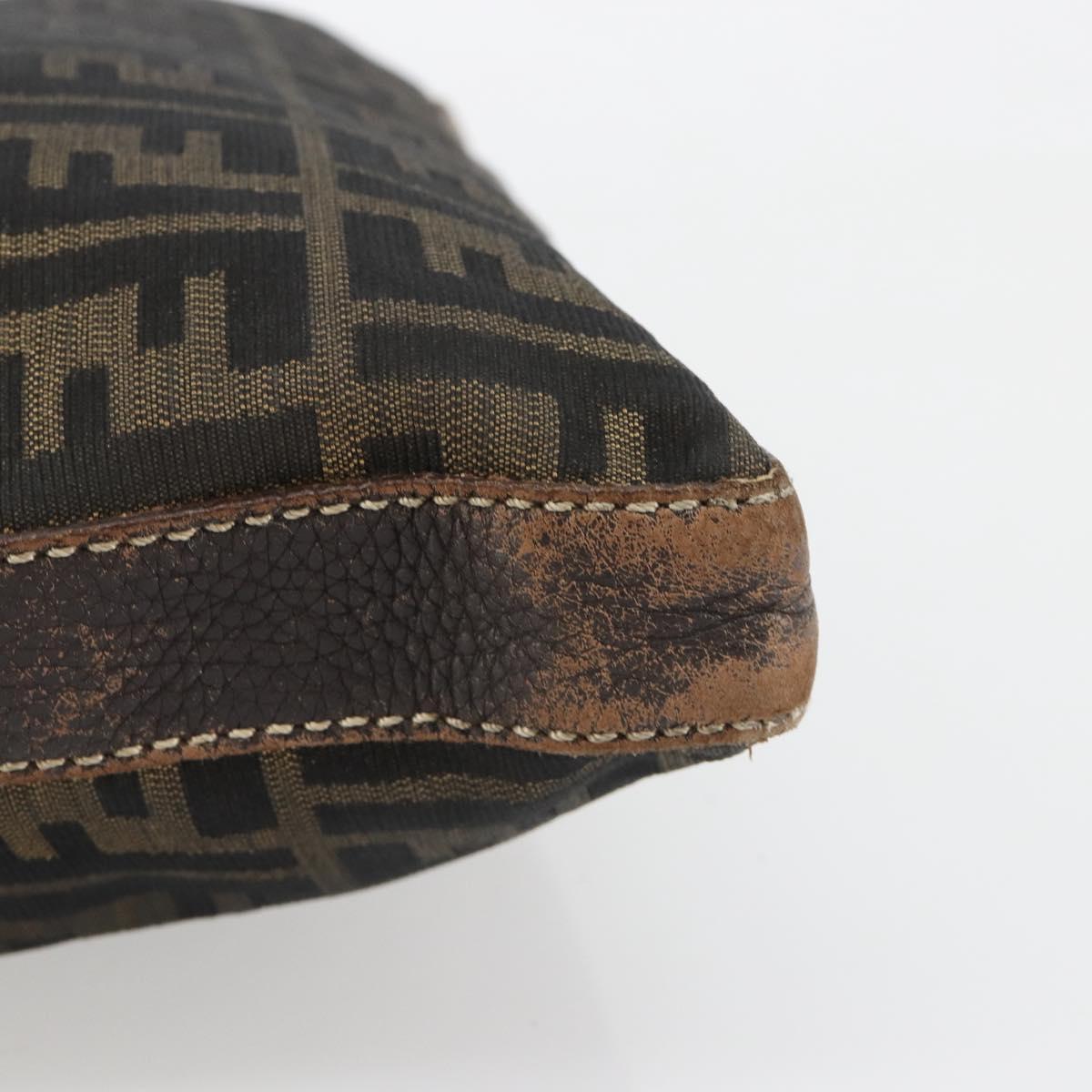 FENDI Zucca Canvas Shoulder Bag Black Brown Auth 185685 - Jerrillo image 7