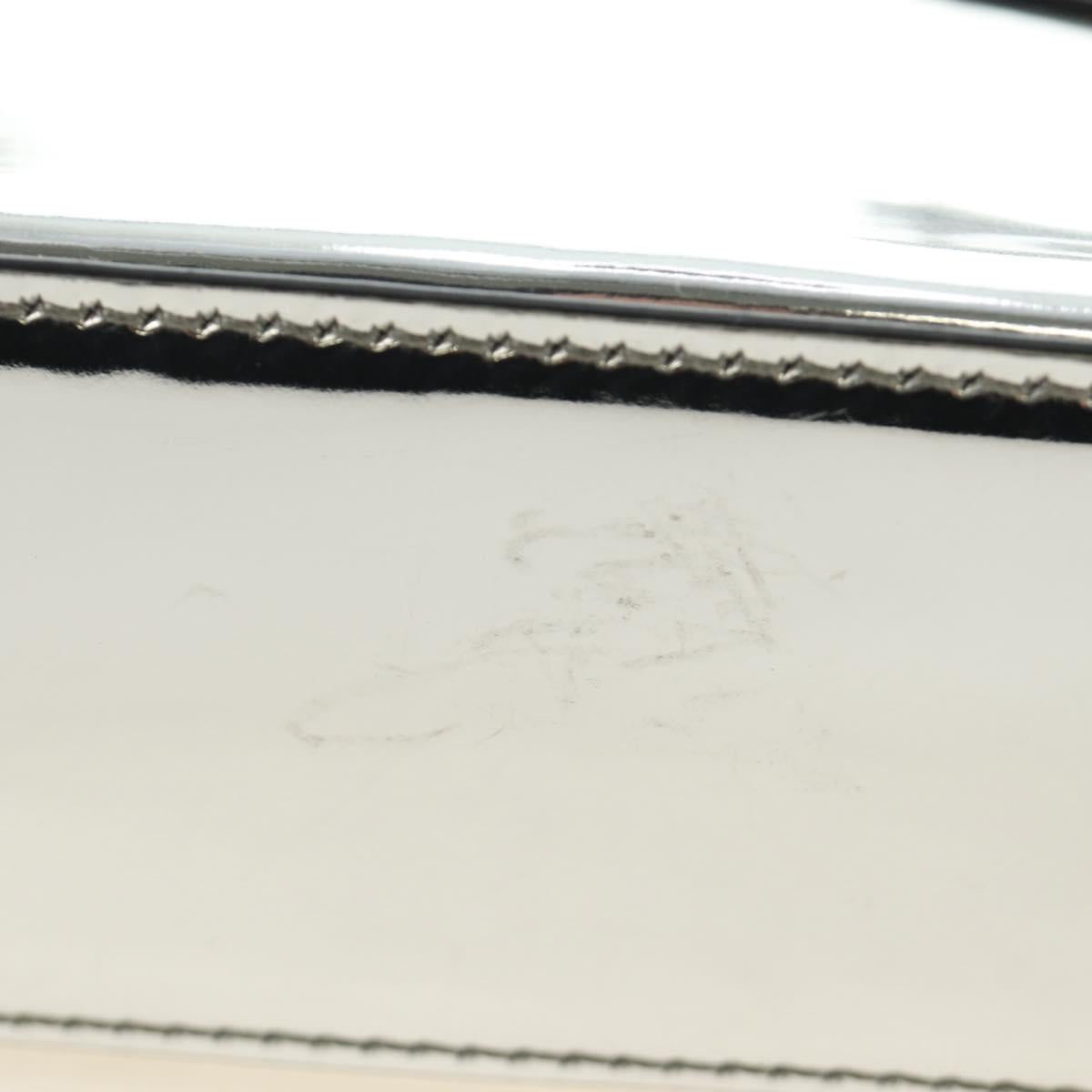 PRADA Hand Bag Patent Leather 2way Silver Auth 185901M - Jerrillo image 6