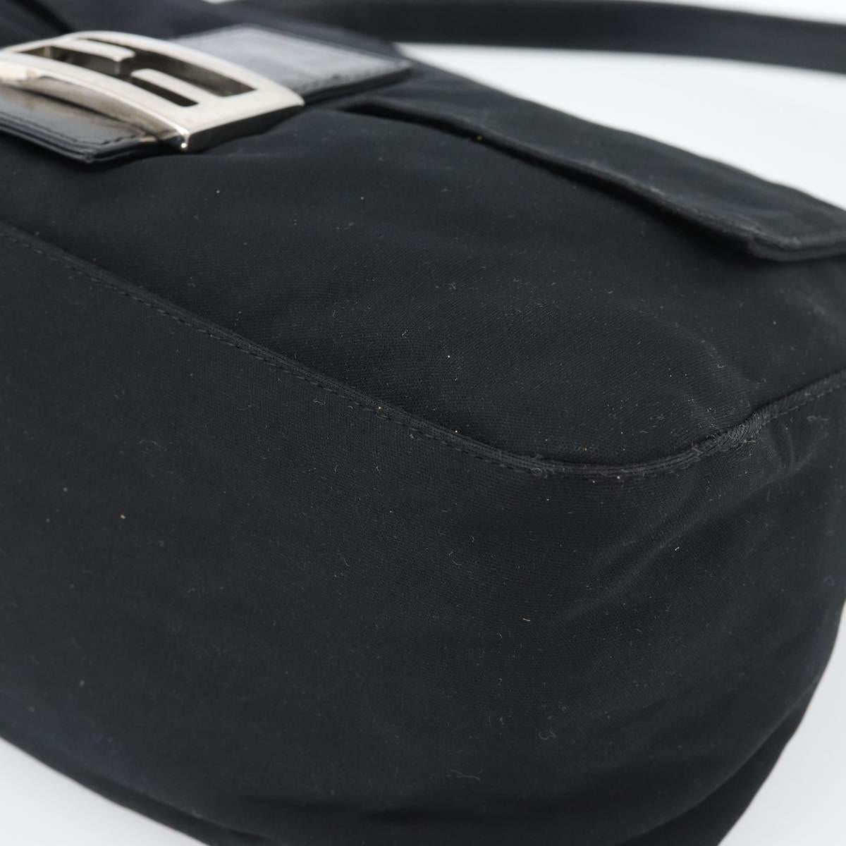 FENDI Mamma Baguette Shoulder Bag Cotton jersey Black Silver Auth 186048 - Jerrillo image 10