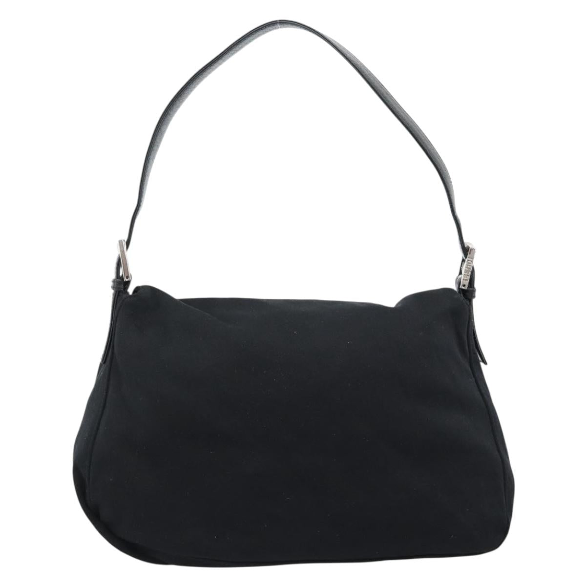FENDI Mamma Baguette Shoulder Bag Cotton jersey Black Silver Auth 186048 - Jerrillo image 3