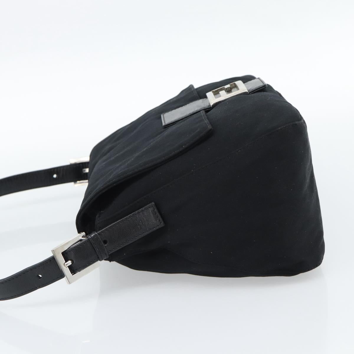 FENDI Mamma Baguette Shoulder Bag Cotton jersey Black Silver Auth 186048 - Jerrillo image 4