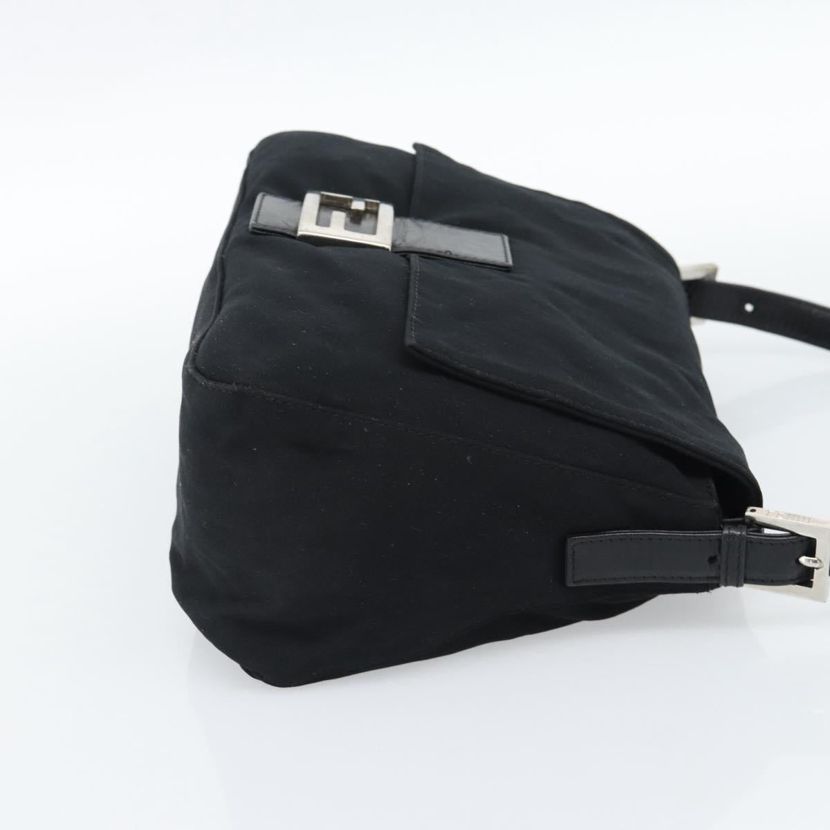FENDI Mamma Baguette Shoulder Bag Cotton jersey Black Silver Auth 186048 - Jerrillo image 5