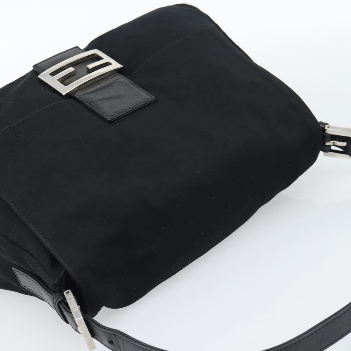 FENDI Mamma Baguette Shoulder Bag Cotton jersey Black Silver Auth 186048 - Jerrillo image 6