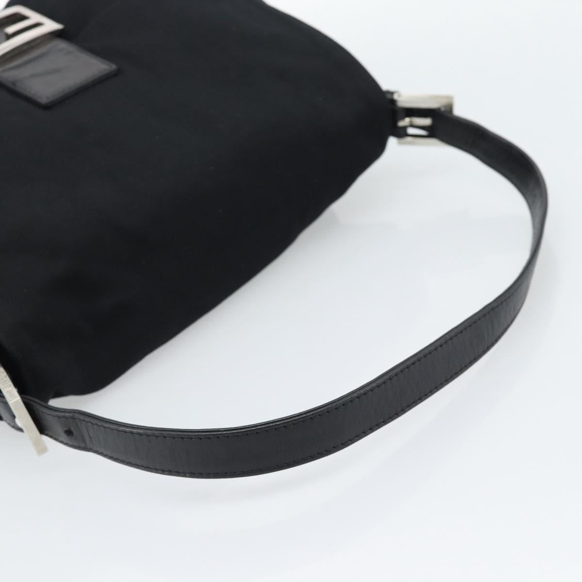 FENDI Mamma Baguette Shoulder Bag Cotton jersey Black Silver Auth 186048 - Jerrillo image 7