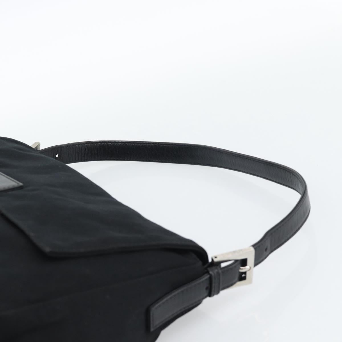 FENDI Mamma Baguette Shoulder Bag Cotton jersey Black Silver Auth 186048 - Jerrillo image 8