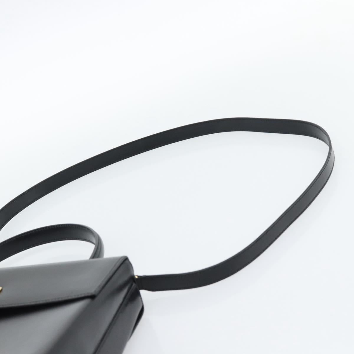 Salvatore Ferragamo Gancini Hand Bag Leather 2way Black Gold Auth 186113V - Jerrillo image 10