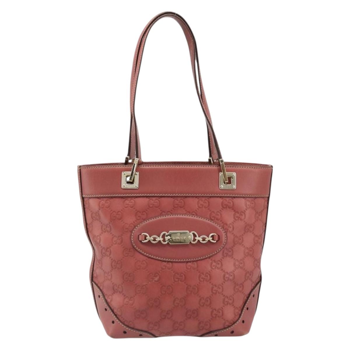 GUCCI GG Canvas Guccissima Tote Bag Leather Pink Gold 145994 Auth 186120A - Jerrillo image 2