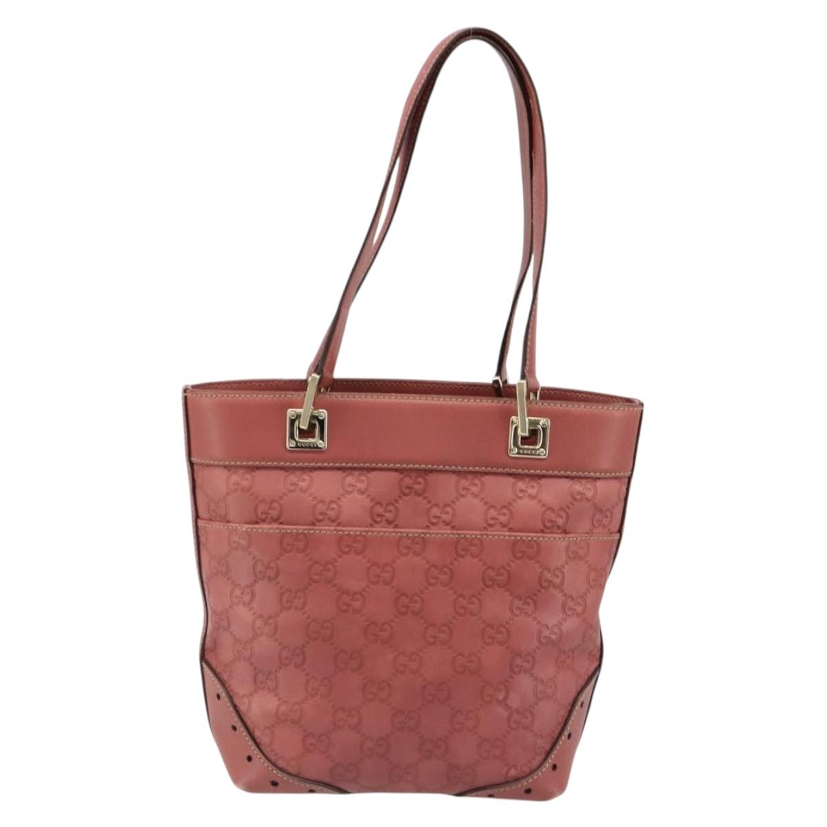 GUCCI GG Canvas Guccissima Tote Bag Leather Pink Gold 145994 Auth 186120A - Jerrillo image 3