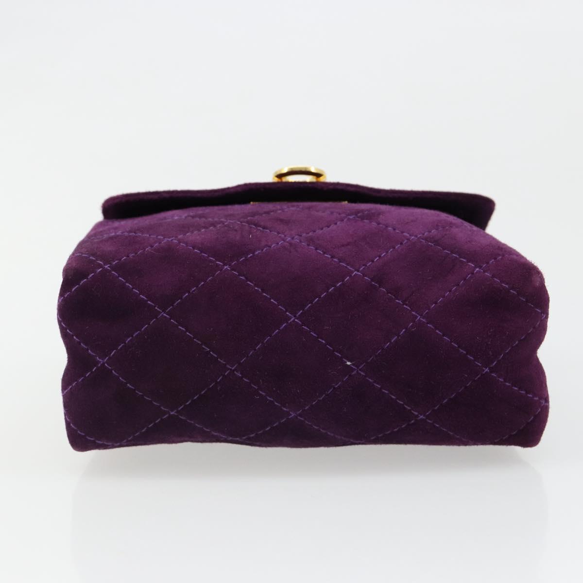 Salvatore Ferragamo Gancini Hand Bag Suede Purple Gold Auth 186128A - Jerrillo image 9