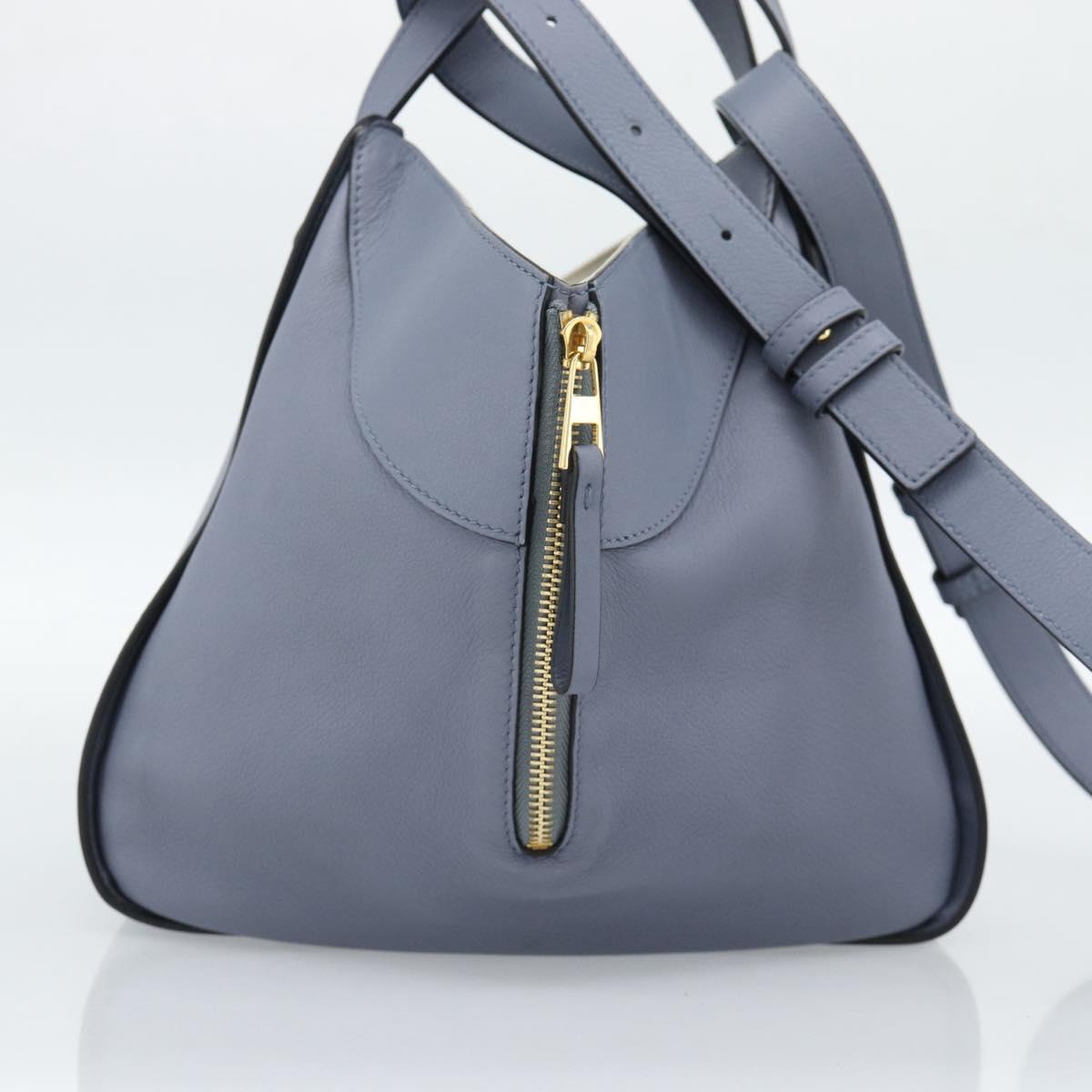LOEWE Hammock Small Hand Bag Leather 2way Light Blue Gold Auth 186188SM - Jerrillo image 3