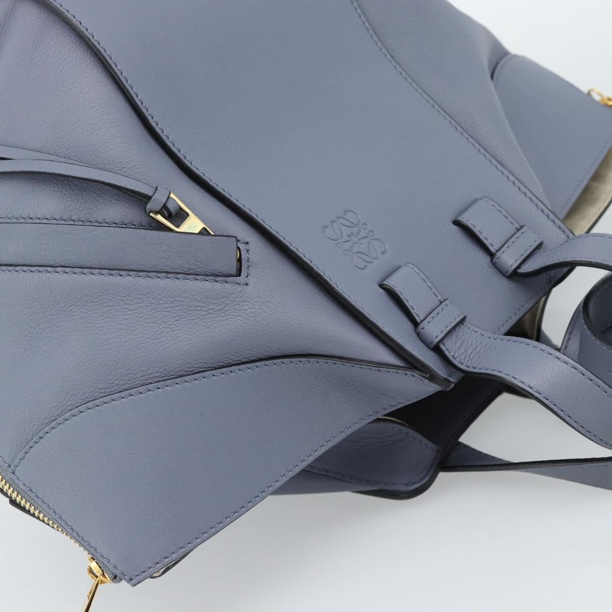 LOEWE Hammock Small Hand Bag Leather 2way Light Blue Gold Auth 186188SM - Jerrillo image 6