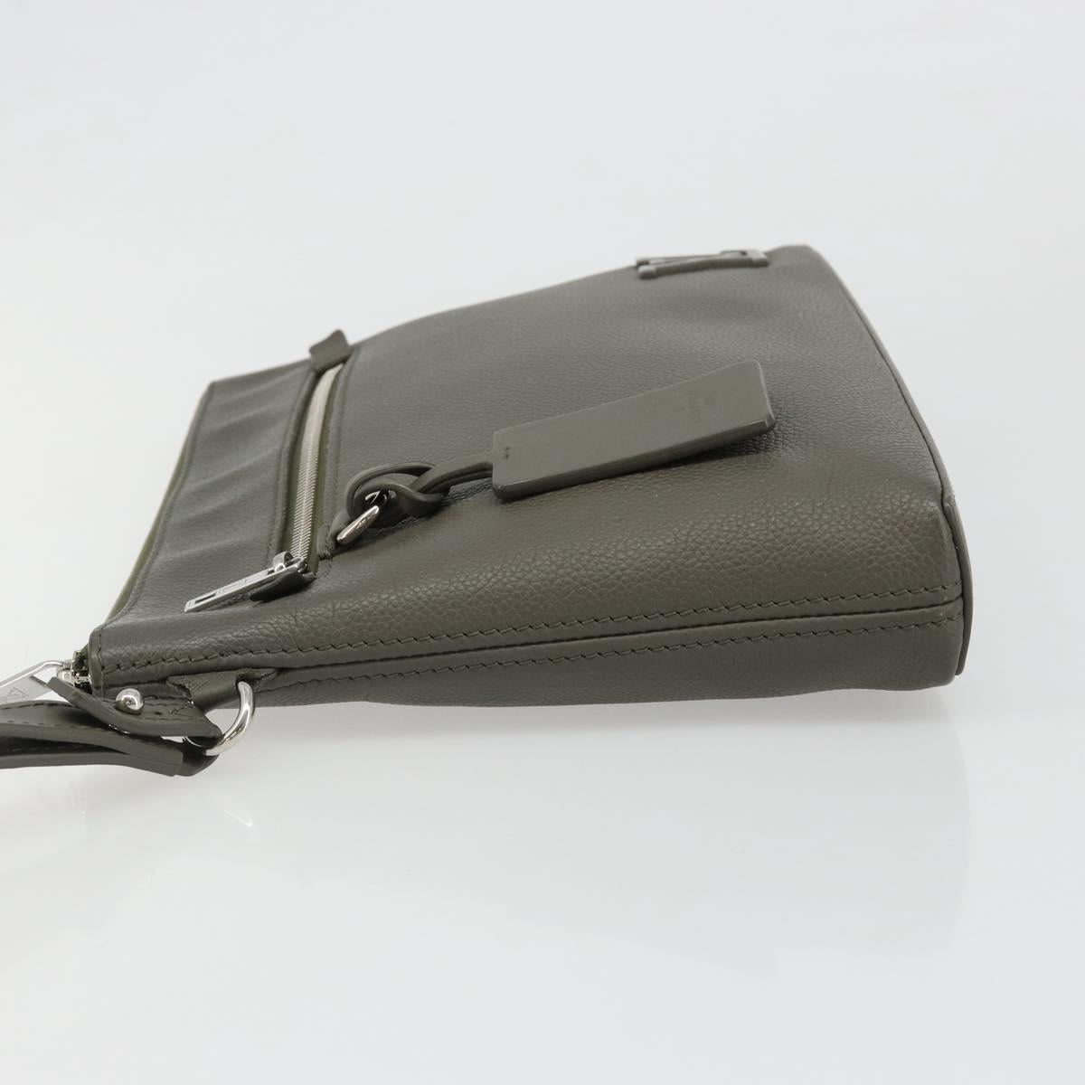 LOUIS VUITTON Takeoff Pouch Clutch Bag Leather Gray M81735 LV Auth 186227M - Jerrillo image 4