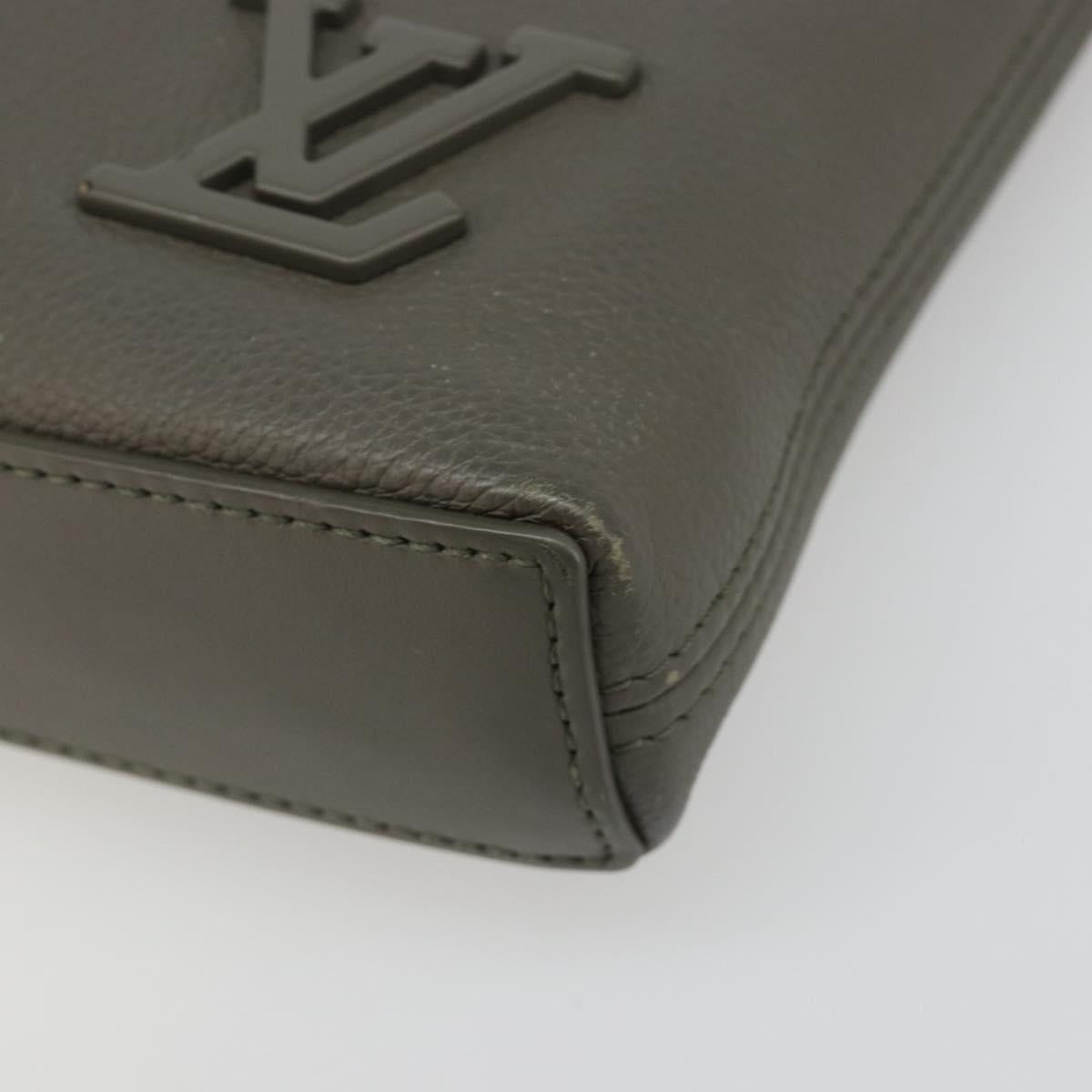 LOUIS VUITTON Takeoff Pouch Clutch Bag Leather Gray M81735 LV Auth 186227M - Jerrillo image 7