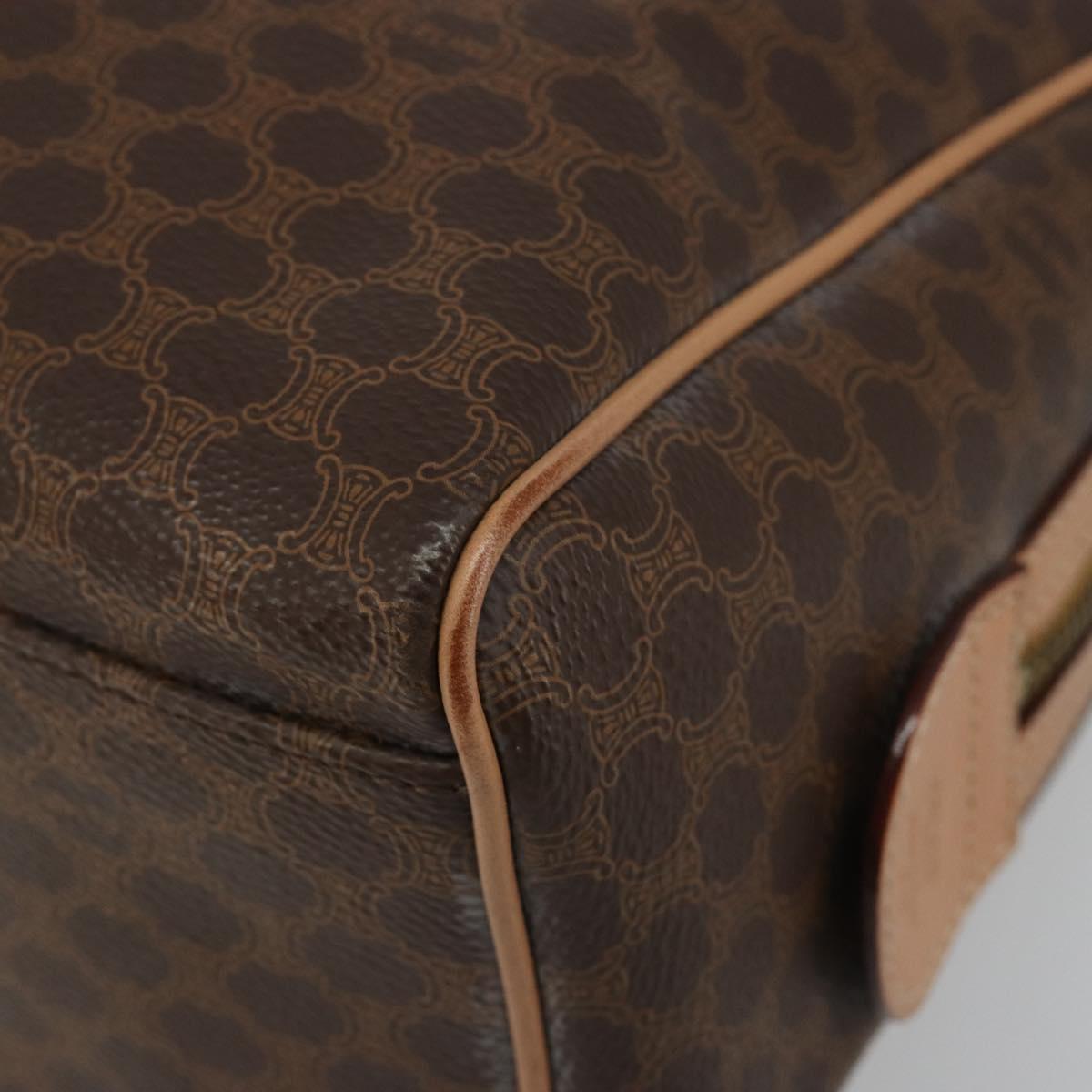 CELINE Macadam Canvas Boston Bag PVC Leather Brown Gold Auth 186262A - Jerrillo image 10
