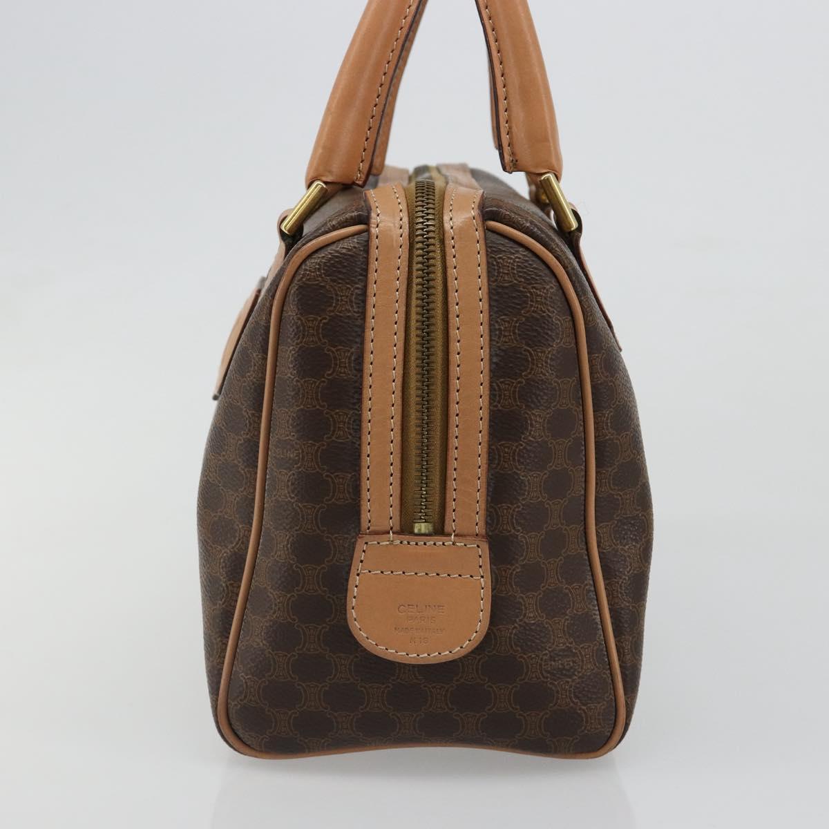 CELINE Macadam Canvas Boston Bag PVC Leather Brown Gold Auth 186262A - Jerrillo image 4