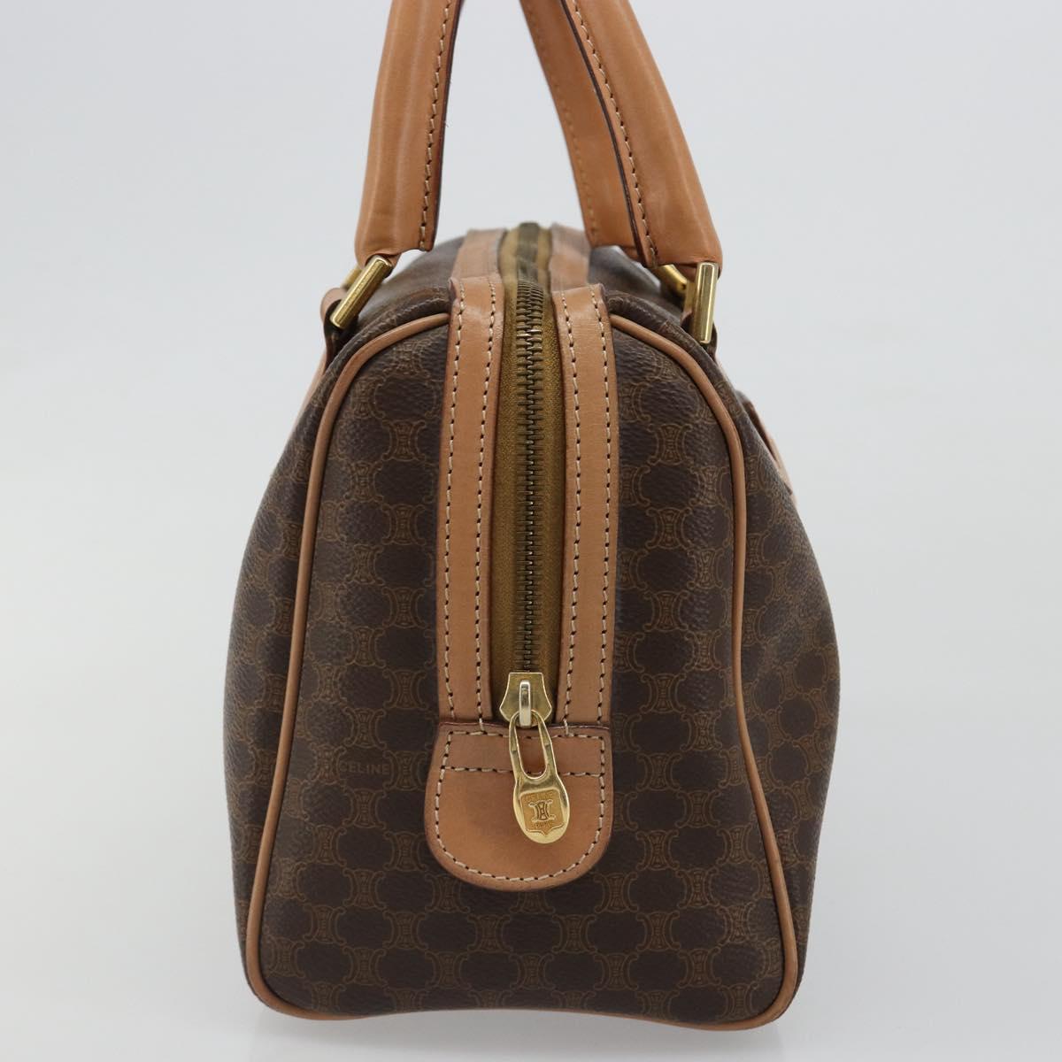 CELINE Macadam Canvas Boston Bag PVC Leather Brown Gold Auth 186262A - Jerrillo image 5