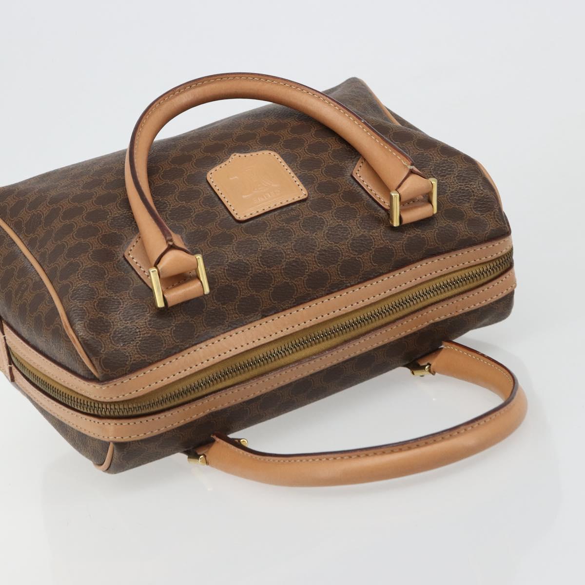 CELINE Macadam Canvas Boston Bag PVC Leather Brown Gold Auth 186262A - Jerrillo image 6