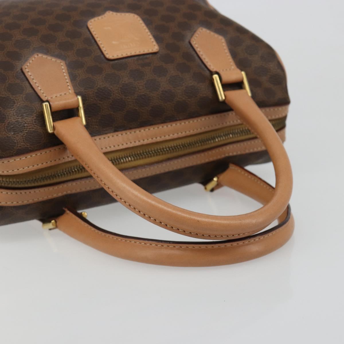 CELINE Macadam Canvas Boston Bag PVC Leather Brown Gold Auth 186262A - Jerrillo image 7