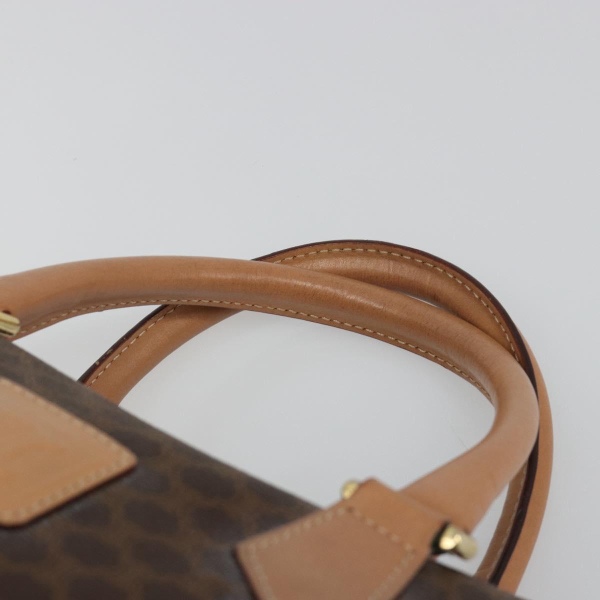 CELINE Macadam Canvas Boston Bag PVC Leather Brown Gold Auth 186262A - Jerrillo image 8