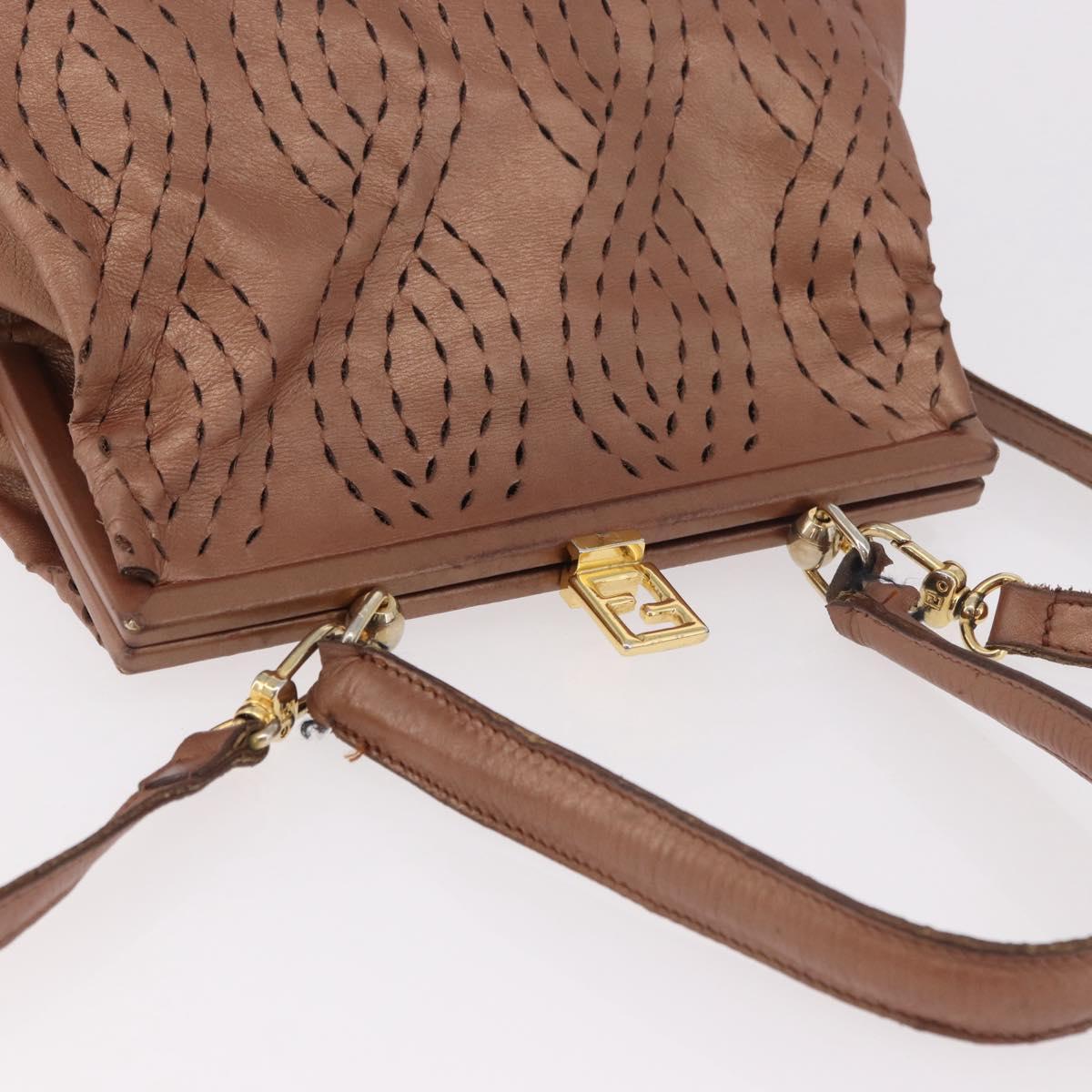 FENDI Shoulder Bag Leather 2way Bronze Gold Auth 186712 - Jerrillo image 6