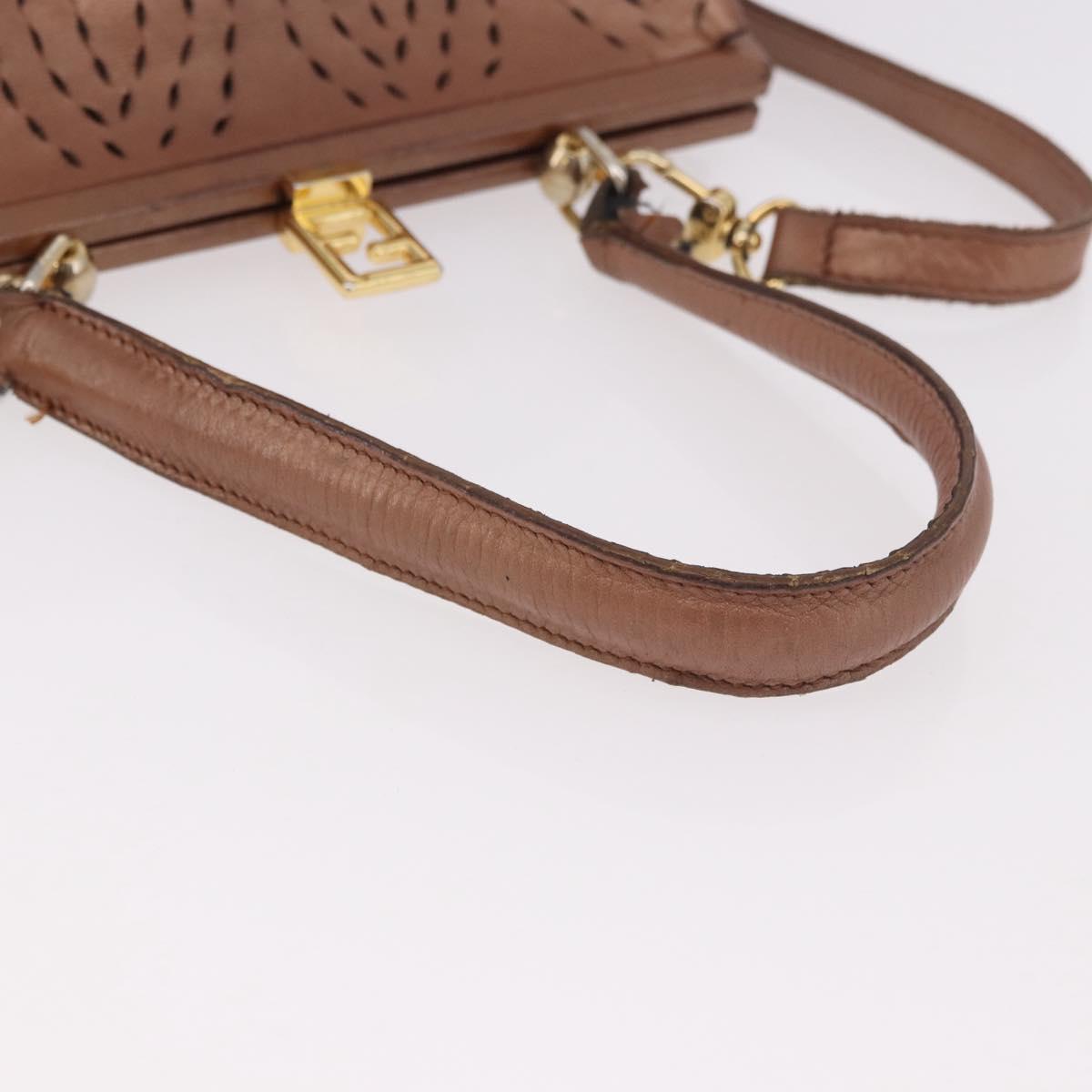 FENDI Shoulder Bag Leather 2way Bronze Gold Auth 186712 - Jerrillo image 7