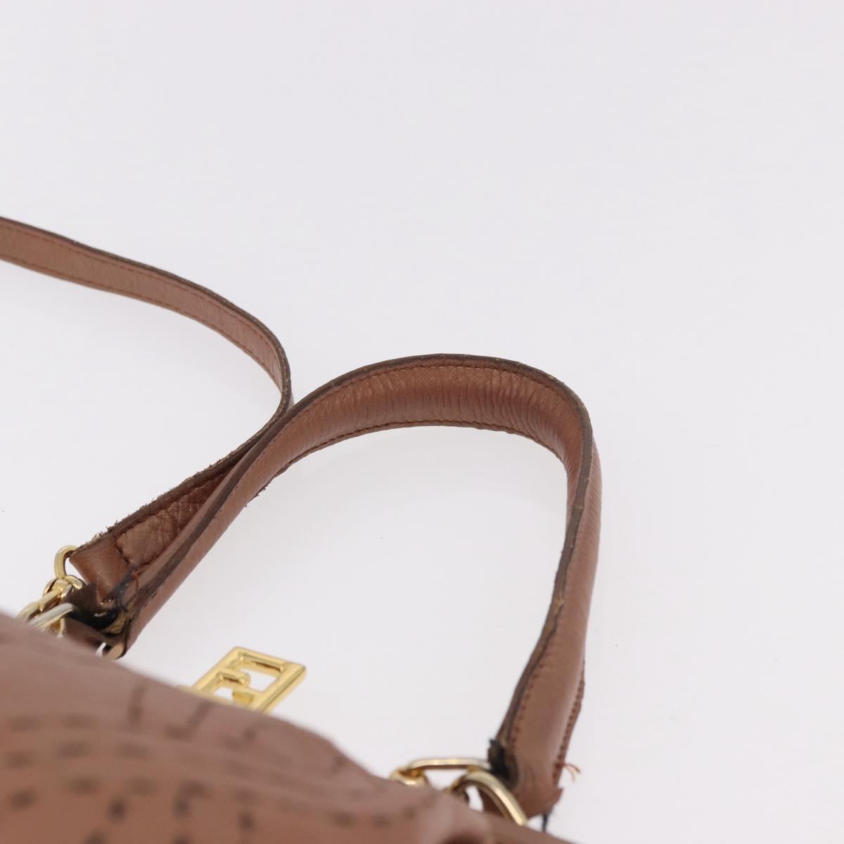 FENDI Shoulder Bag Leather 2way Bronze Gold Auth 186712 - Jerrillo image 8