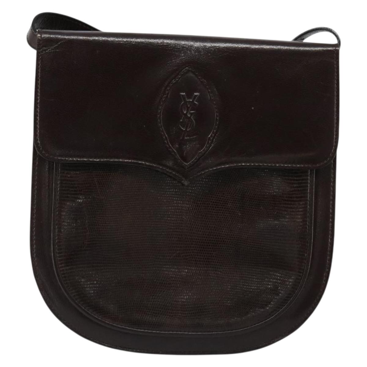 SAINT LAURENT Shoulder Bag Leather Brown Gold Auth 186801A - Jerrillo image 2