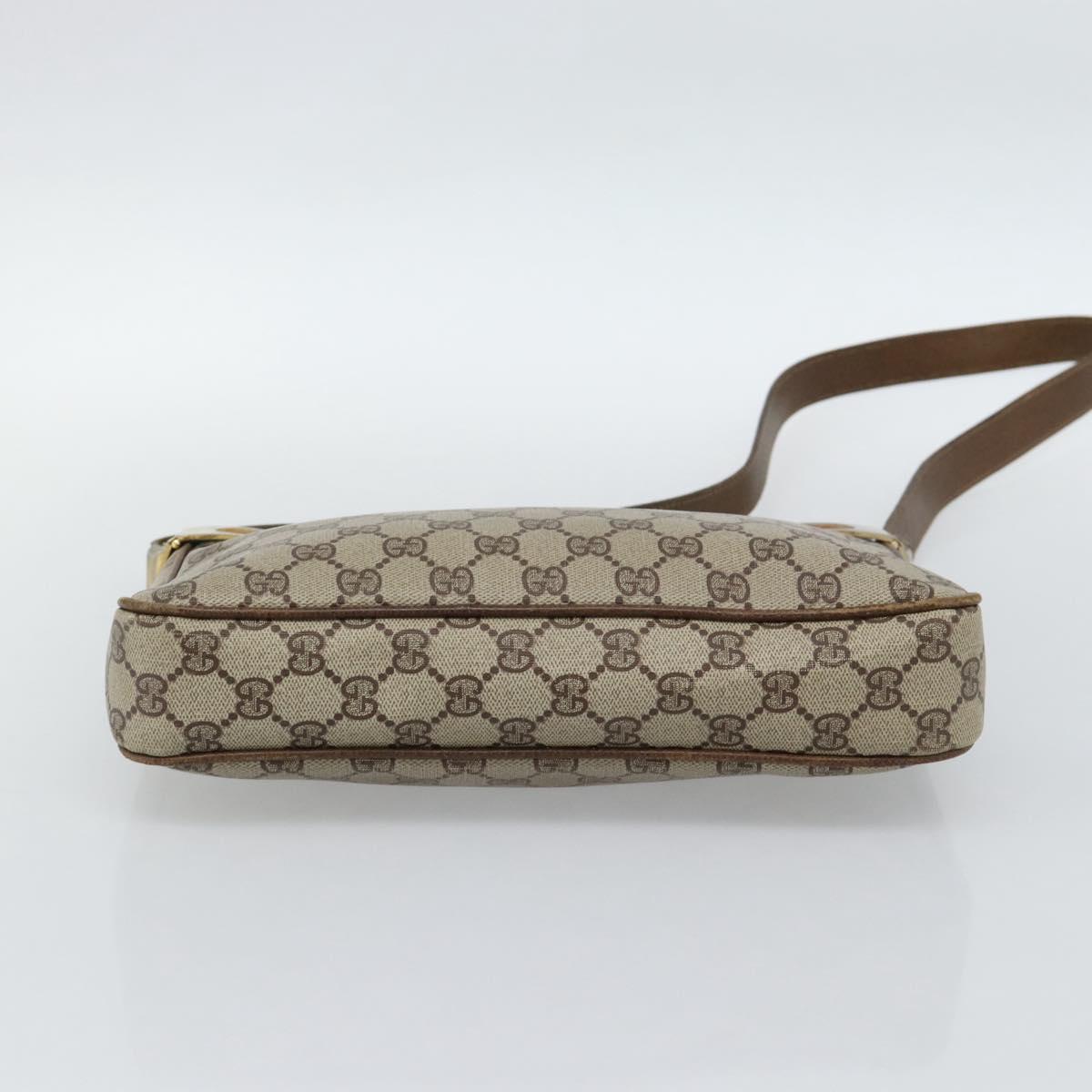 GUCCI GG Supreme Web Sherry Line Shoulder Bag PVC Beige Gold Auth 186802 - Jerrillo image 9