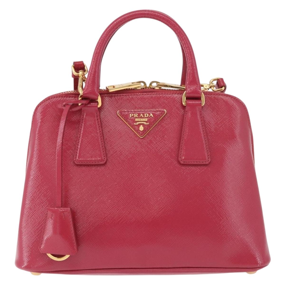 PRADA Hand Bag Saffiano Leather 2way Pink Gold Auth 186860V - Jerrillo image 2