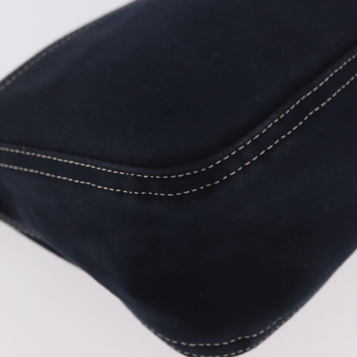 FENDI Mamma Baguette Shoulder Bag Canvas Navy Silver Auth 186897V - Jerrillo image 10