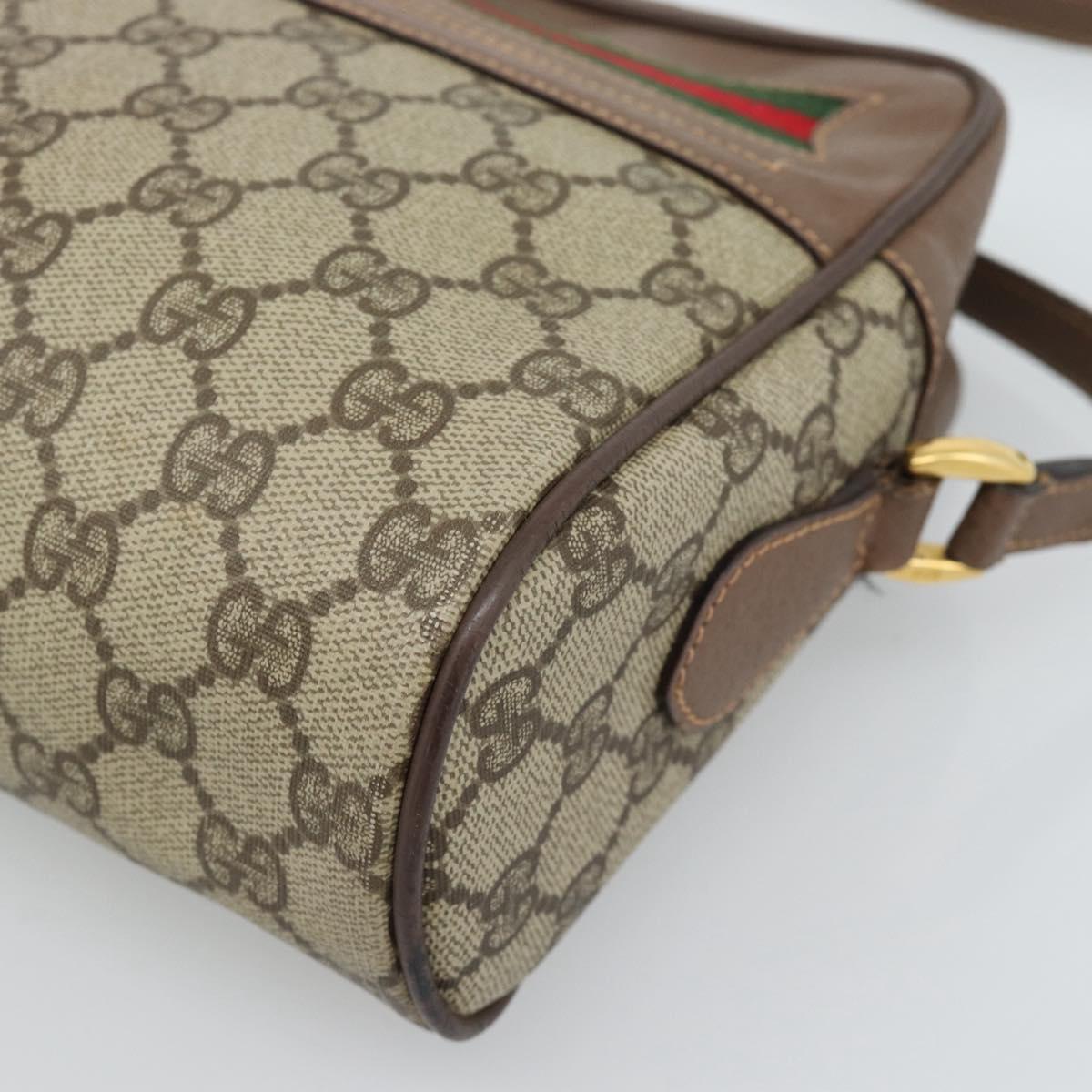GUCCI GG Supreme Web Sherry Line Bag PVC Beige Gold 001 113 6472 Auth 187114 - Jerrillo image 10