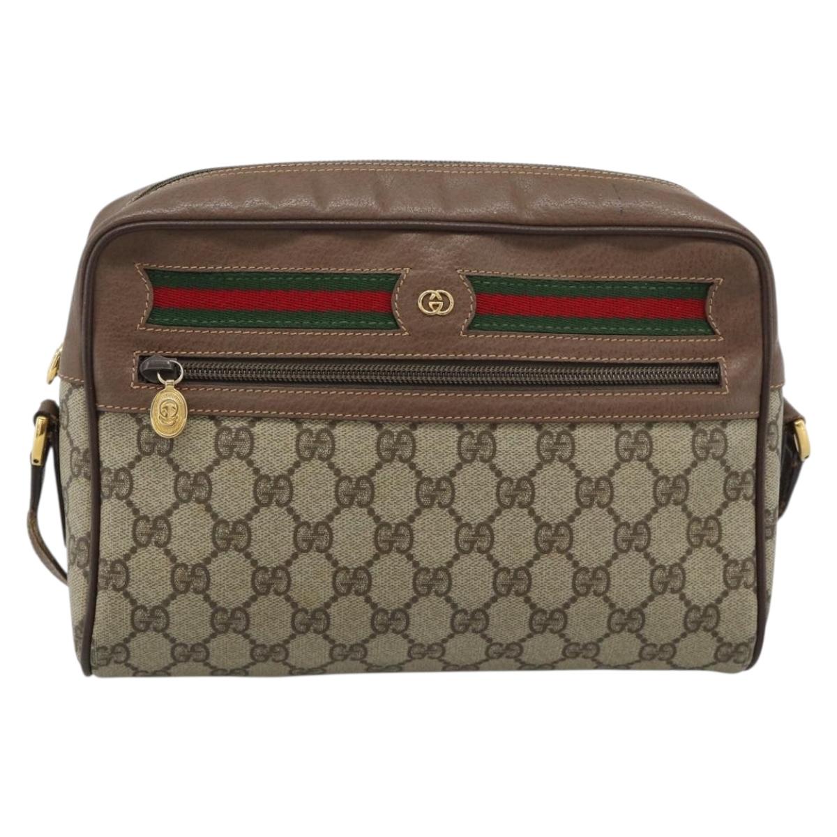 GUCCI GG Supreme Web Sherry Line Bag PVC Beige Gold 001 113 6472 Auth 187114 - Jerrillo image 2