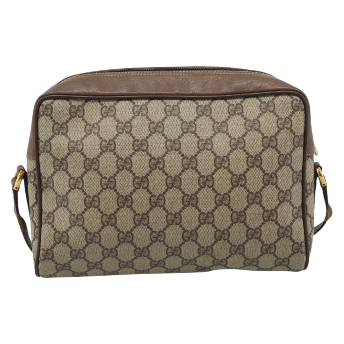 GUCCI GG Supreme Web Sherry Line Bag PVC Beige Gold 001 113 6472 Auth 187114 - Jerrillo image 3