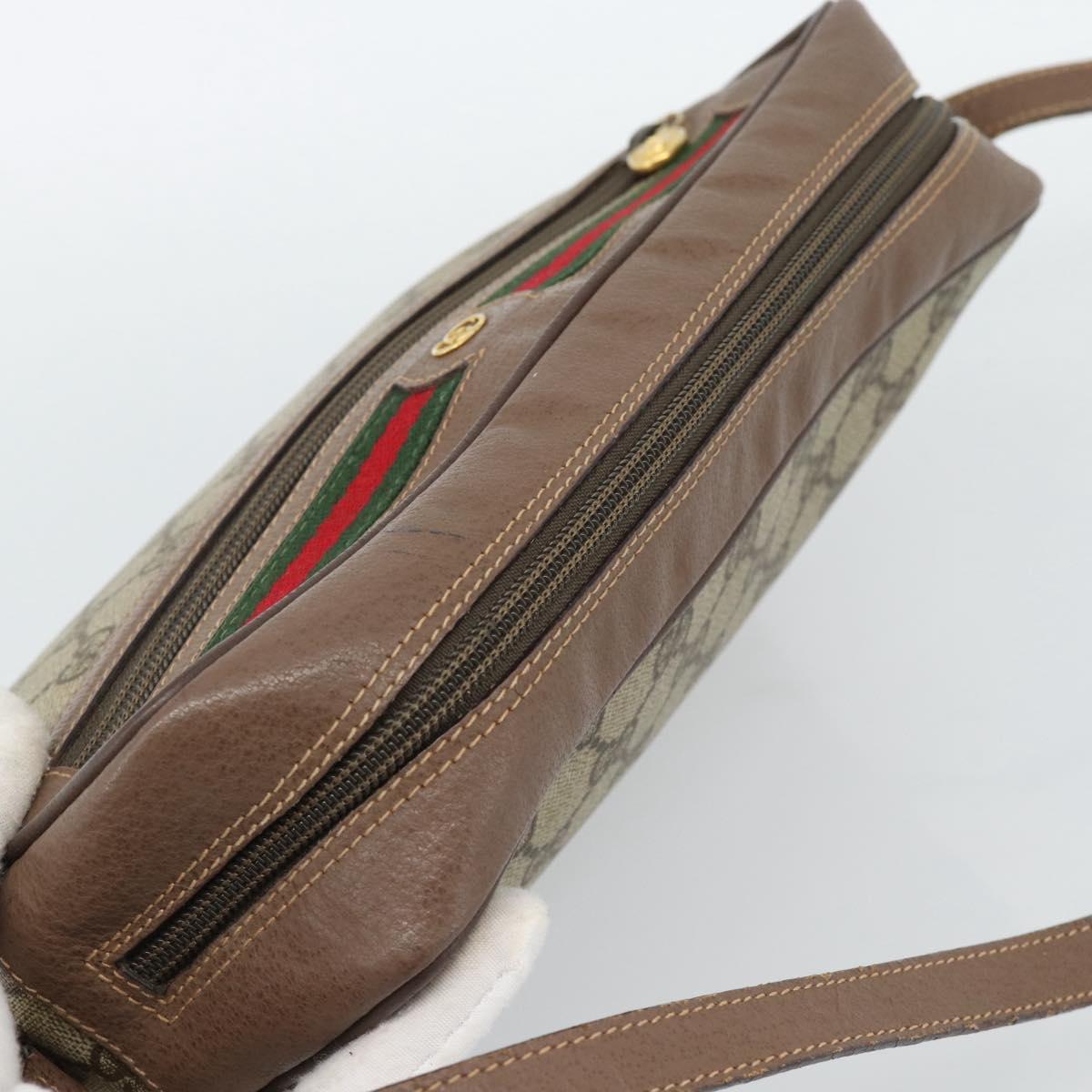 GUCCI GG Supreme Web Sherry Line Bag PVC Beige Gold 001 113 6472 Auth 187114 - Jerrillo image 6