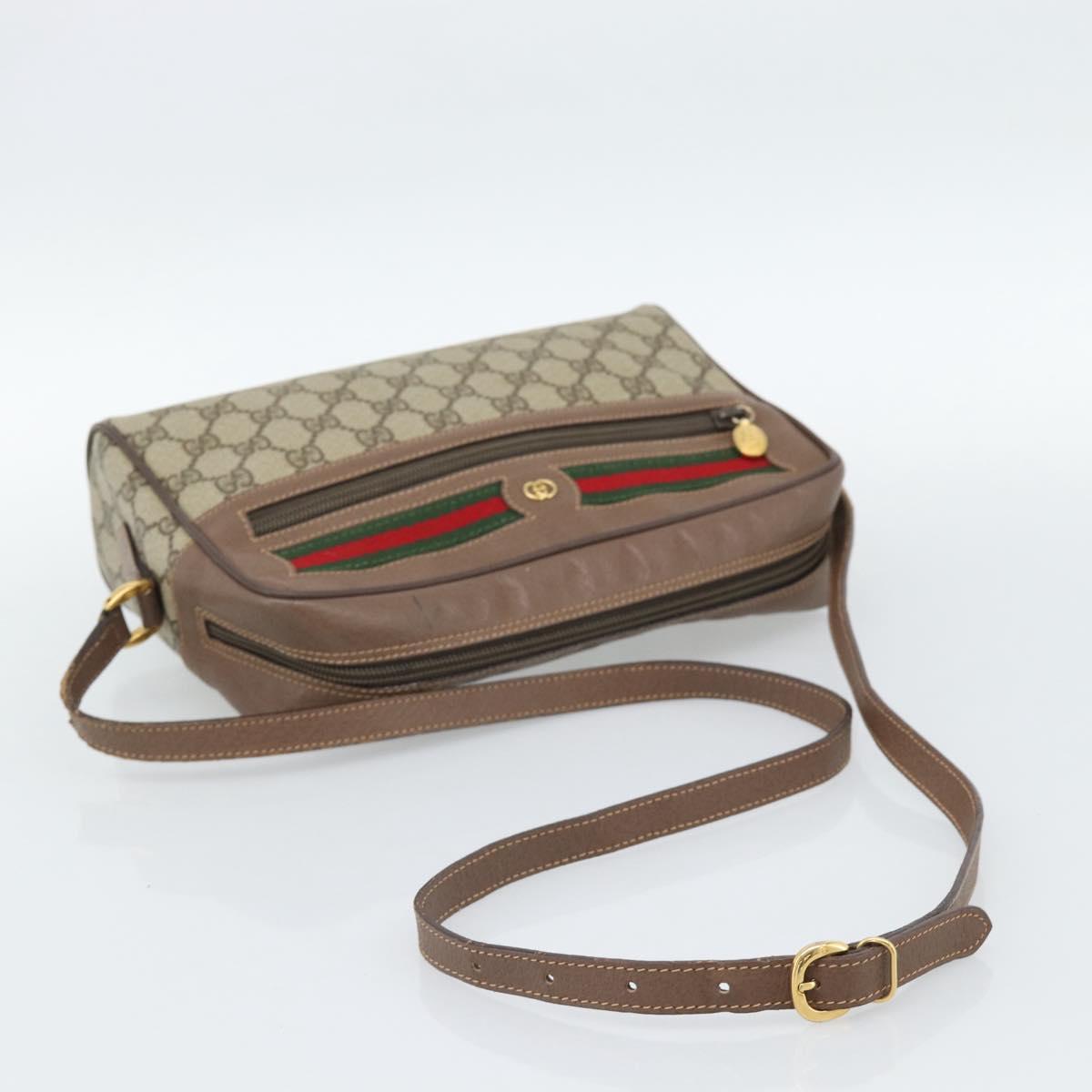 GUCCI GG Supreme Web Sherry Line Bag PVC Beige Gold 001 113 6472 Auth 187114 - Jerrillo image 7