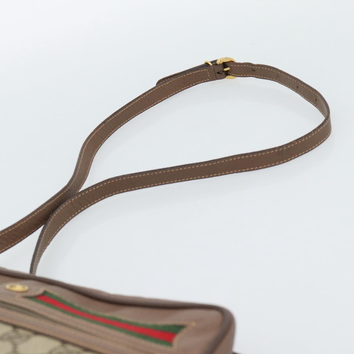 GUCCI GG Supreme Web Sherry Line Bag PVC Beige Gold 001 113 6472 Auth 187114 - Jerrillo image 8