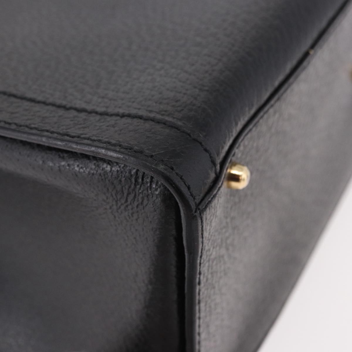 GUCCI Bamboo Tote Bag Leather Black Gold 002 2853 0260 0 Auth 187353 - Jerrillo image 10