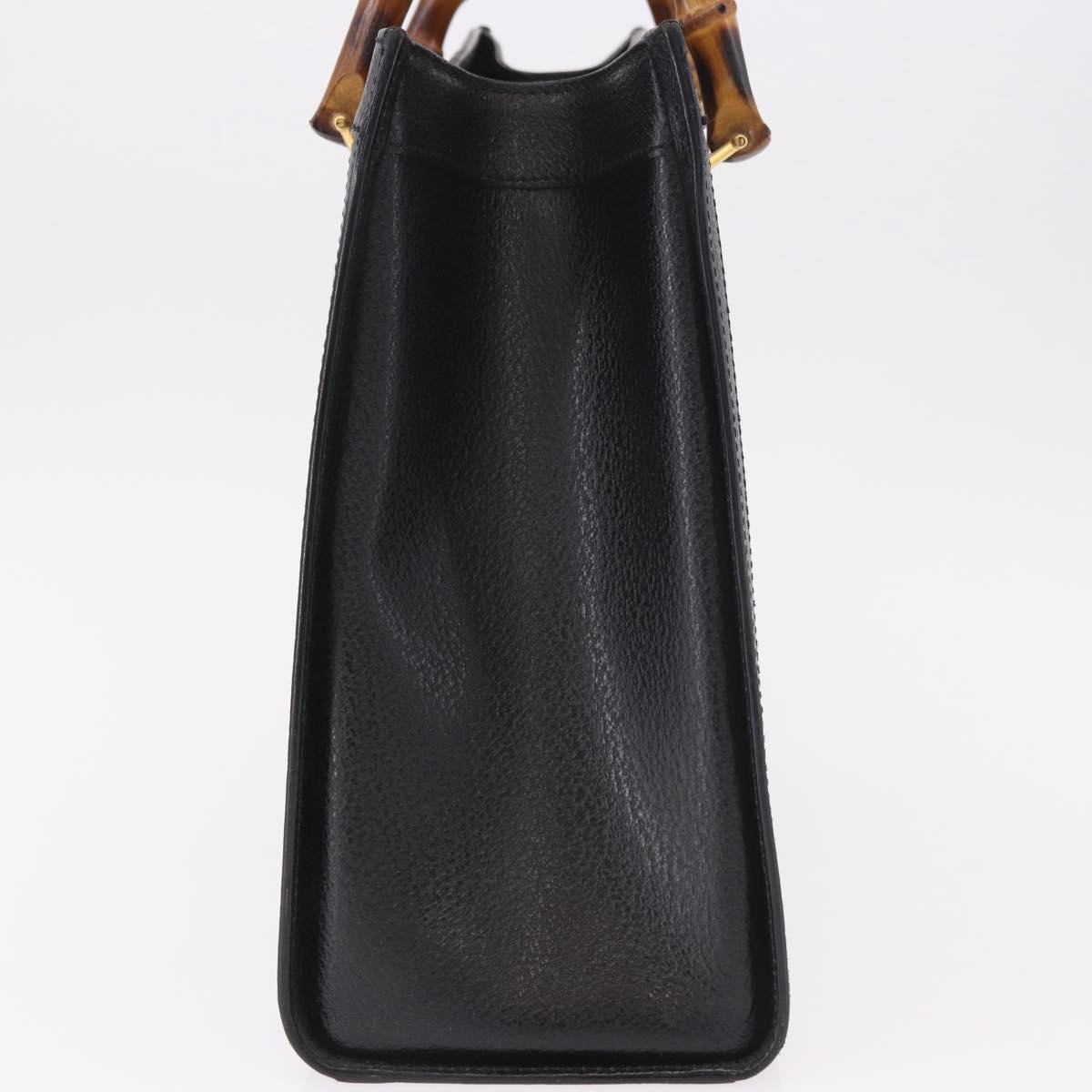 GUCCI Bamboo Tote Bag Leather Black Gold 002 2853 0260 0 Auth 187353 - Jerrillo image 4