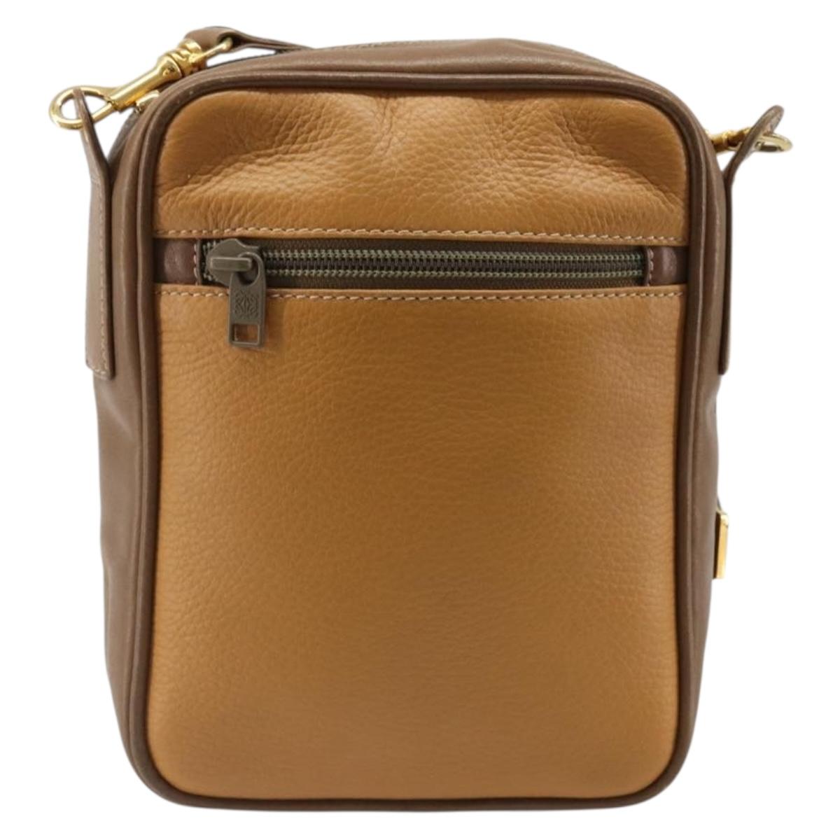 LOEWE Shoulder Bag Leather Brown gold Auth 187385 - Jerrillo image 2